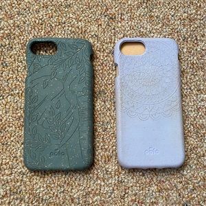 Bundle of Purple and Gray Pela IPhone 8 Phone cases